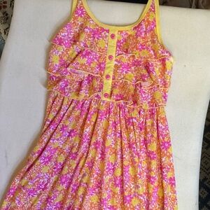 Jona Michelle Pink and Yellow Sundress Size 10